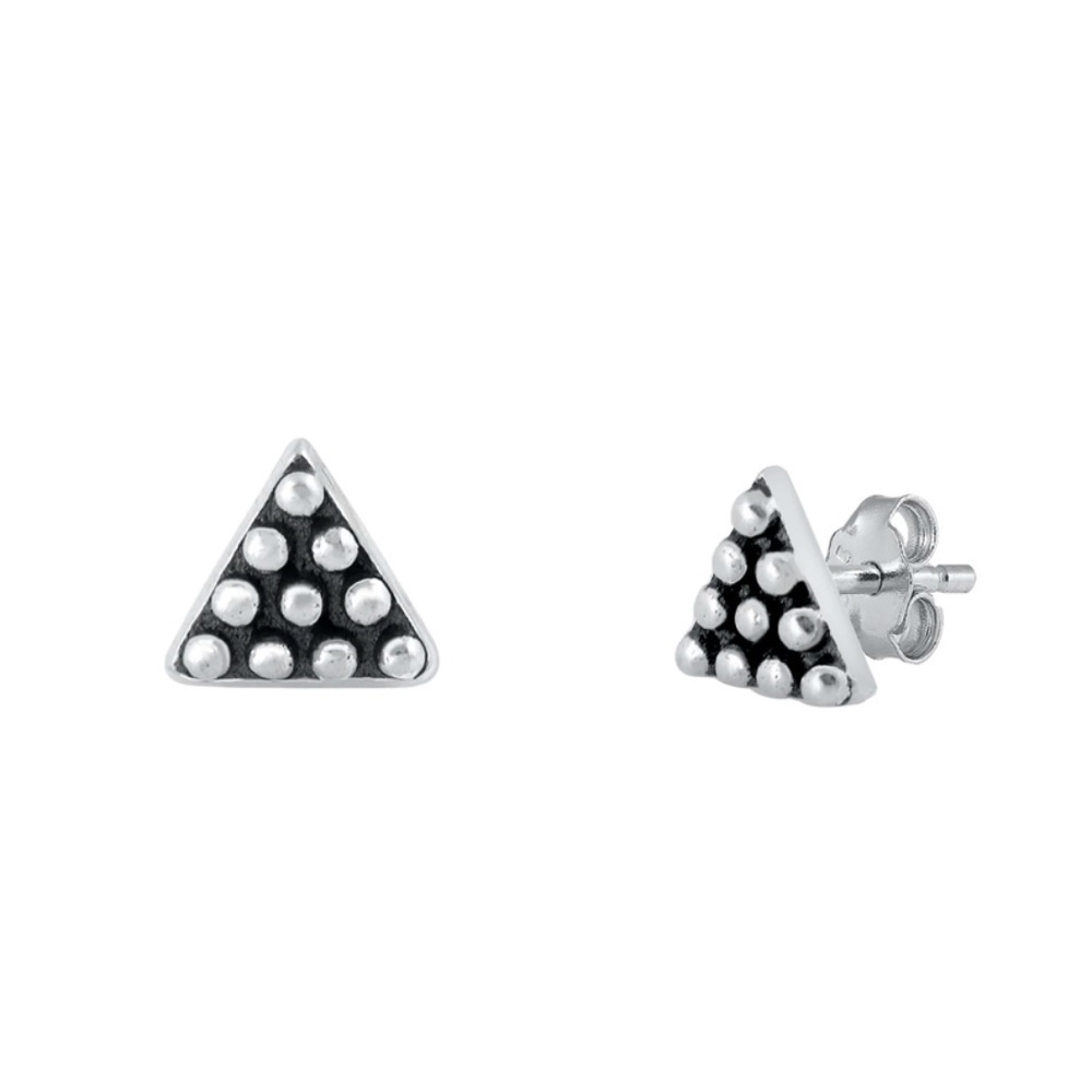 Bali Triangle Sterling Silver Stud Earrings